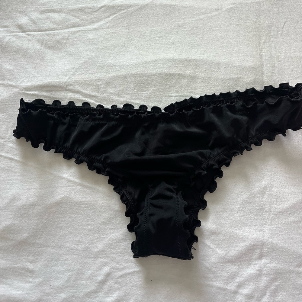 Black Scalloped Bikini Bottom